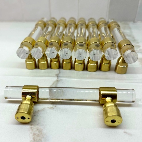 3” Lucite and Brass Cabinet Pulls - Picture 8 of 12